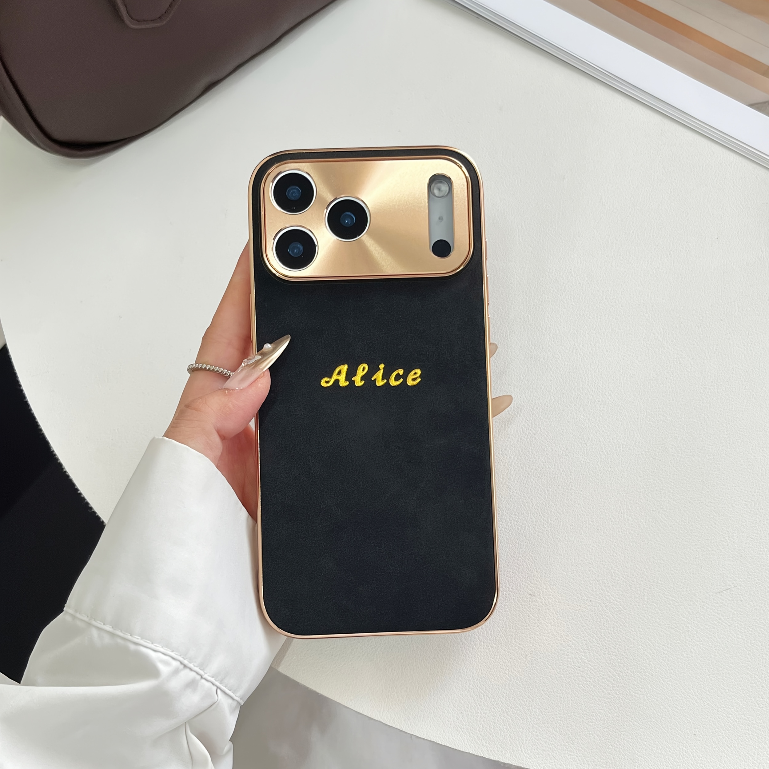 TEMU Phone Case: Luxury Customized Name Initials Personalized Diy Phone Case Compatible With Iphone 11 12 13 17 18 Pro Synthetic Leather Synthetic