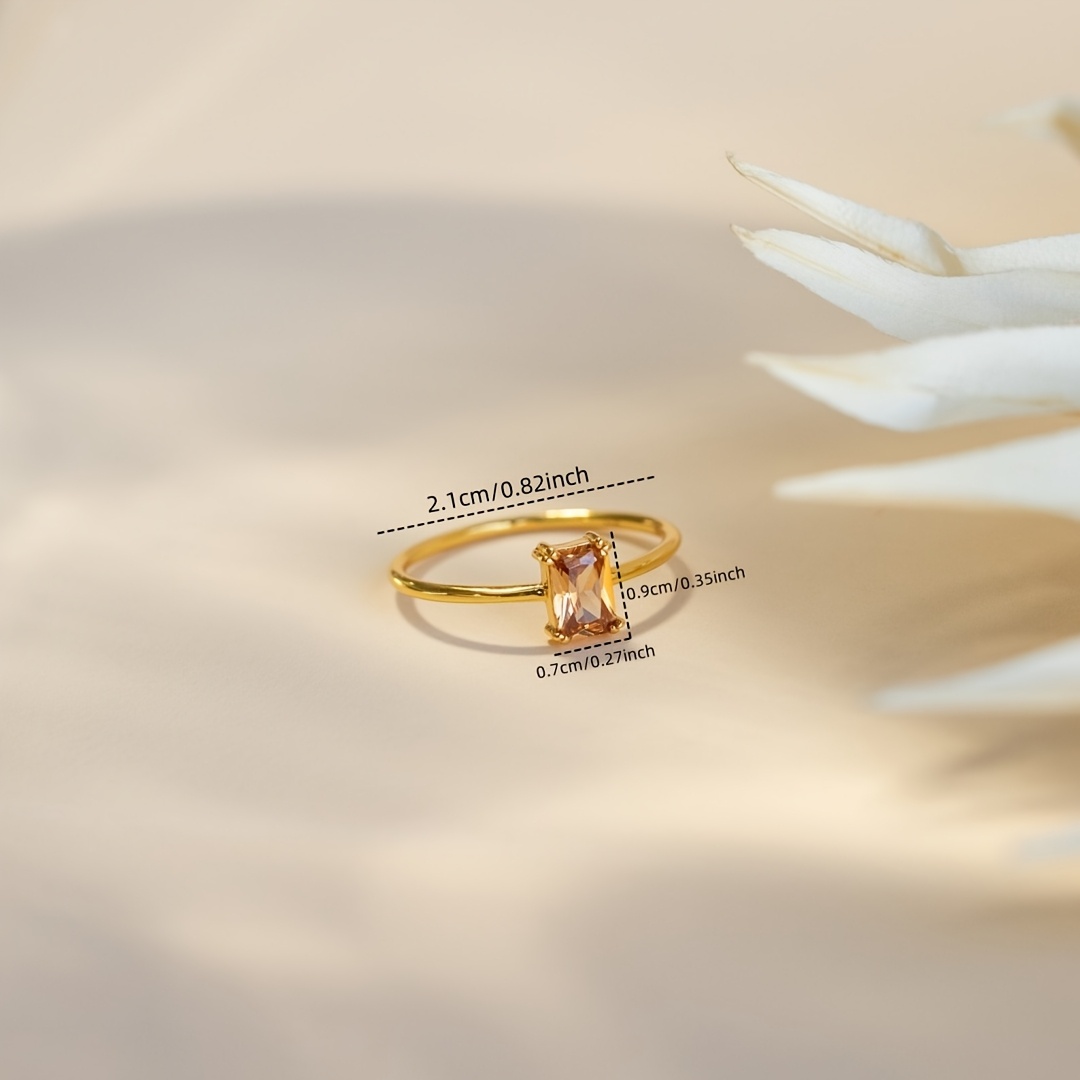 Copper Ring with Pink CZ Minimalist for Men and Women