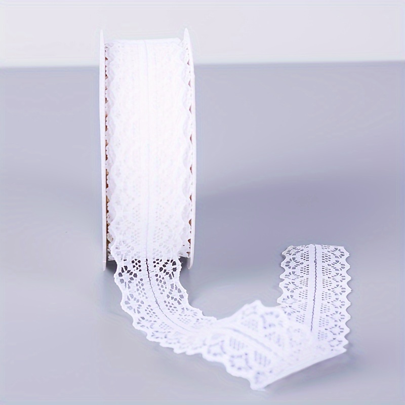 White Lace Ribbon Roll 45 Meters Length, 3cm Width, Non-fading Trim For Sewing And Crafting