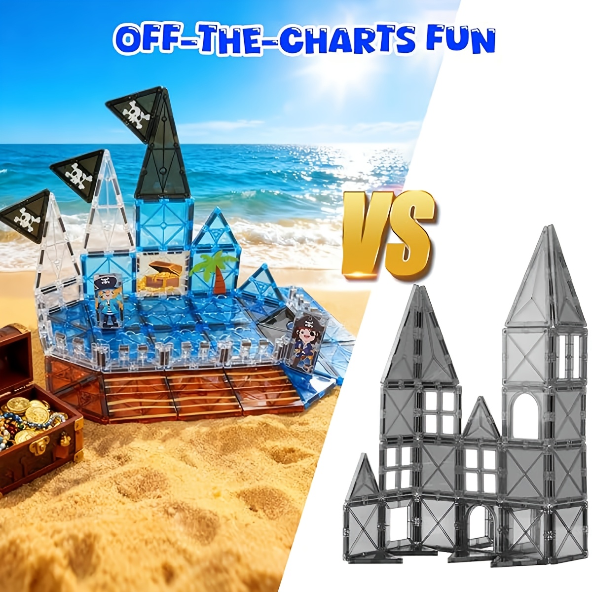 Magnetic Building Blocks Children's Pirate Ship Construction Toy