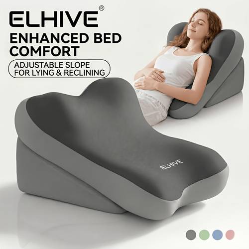 gambar barang Bantal Rehat Bacaan Katil, Bantal Baji Memori Buih Laras, Sandaran Belakang Ekstra Besar untuk Duduk di Katil, Kusyen Segitiga untuk Menonton TV, Bermain Permainan, Laptop, Bersantai, Meninggikan , Sandaran Tanggal, Sarung Dibasuh untuk Dewasa