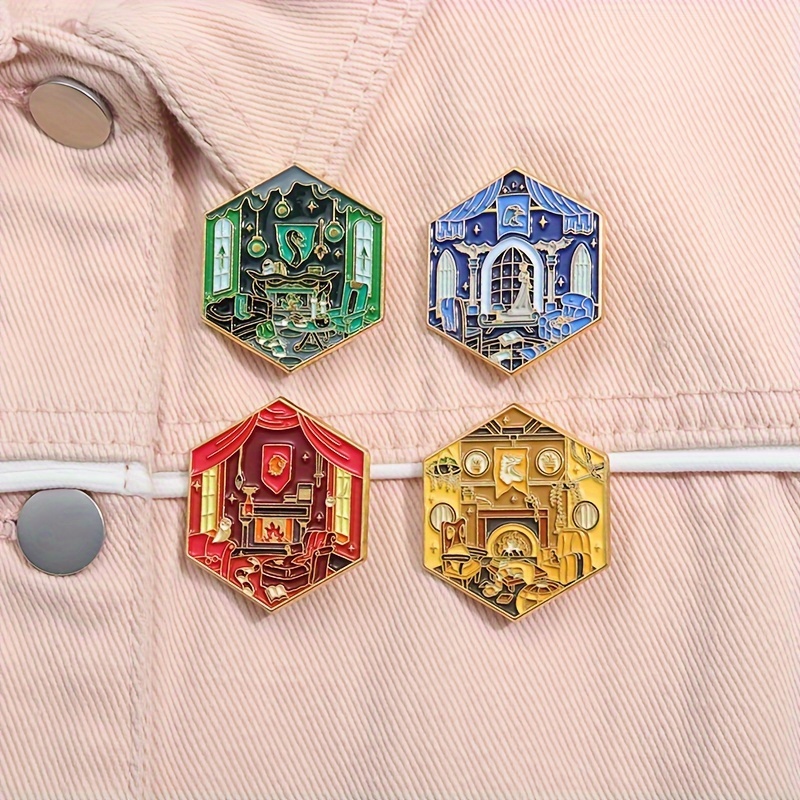 

1/4pcs Magic School Of Witchcraft Enamel Pin Brooch Classical Movie Brooch Badges Backpack Clothing Accessories Badge