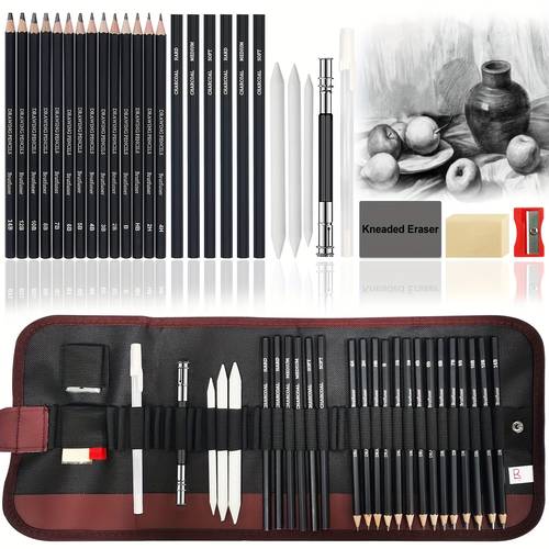 drawing pencils sketch pencil art supplies set for adults professional sketching art graphite charcoal blending stump pencils kit 29 60 art supplies for professional artistic use