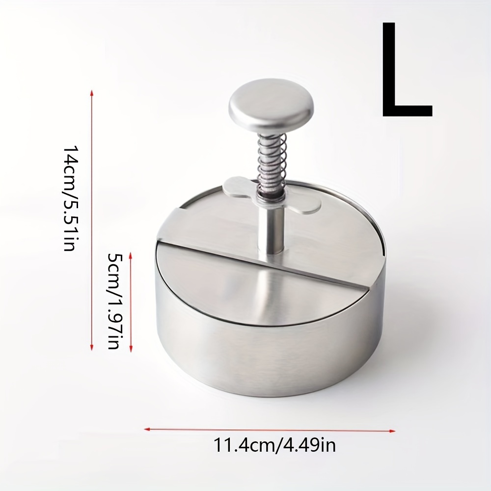 TEMU 1pc Stainless Steel Hamburger Press Type Cake Maker, Meat Mould, , Rice And Vegetable Tool, Spring, Manual Meat Press