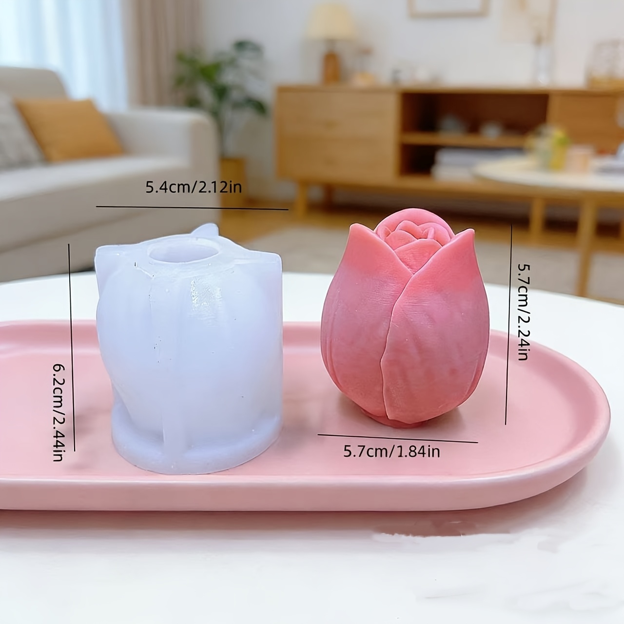TEMU Round Bottom Tulip Scented Candle Silicone Mold Tulip Aromatherapy Plaster Diffuser Stone Home Decoration Silicone Mold For Holiday Decoration