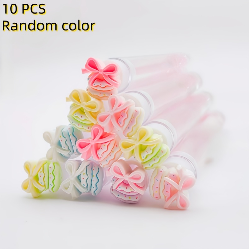 TEMU 10pcs Cute Bow-shaped Mascara Brush Eyebrow Brush, Luxurious , Random Color Pattern, Reusable, Independent Tube, Used For Eyelash Extension And