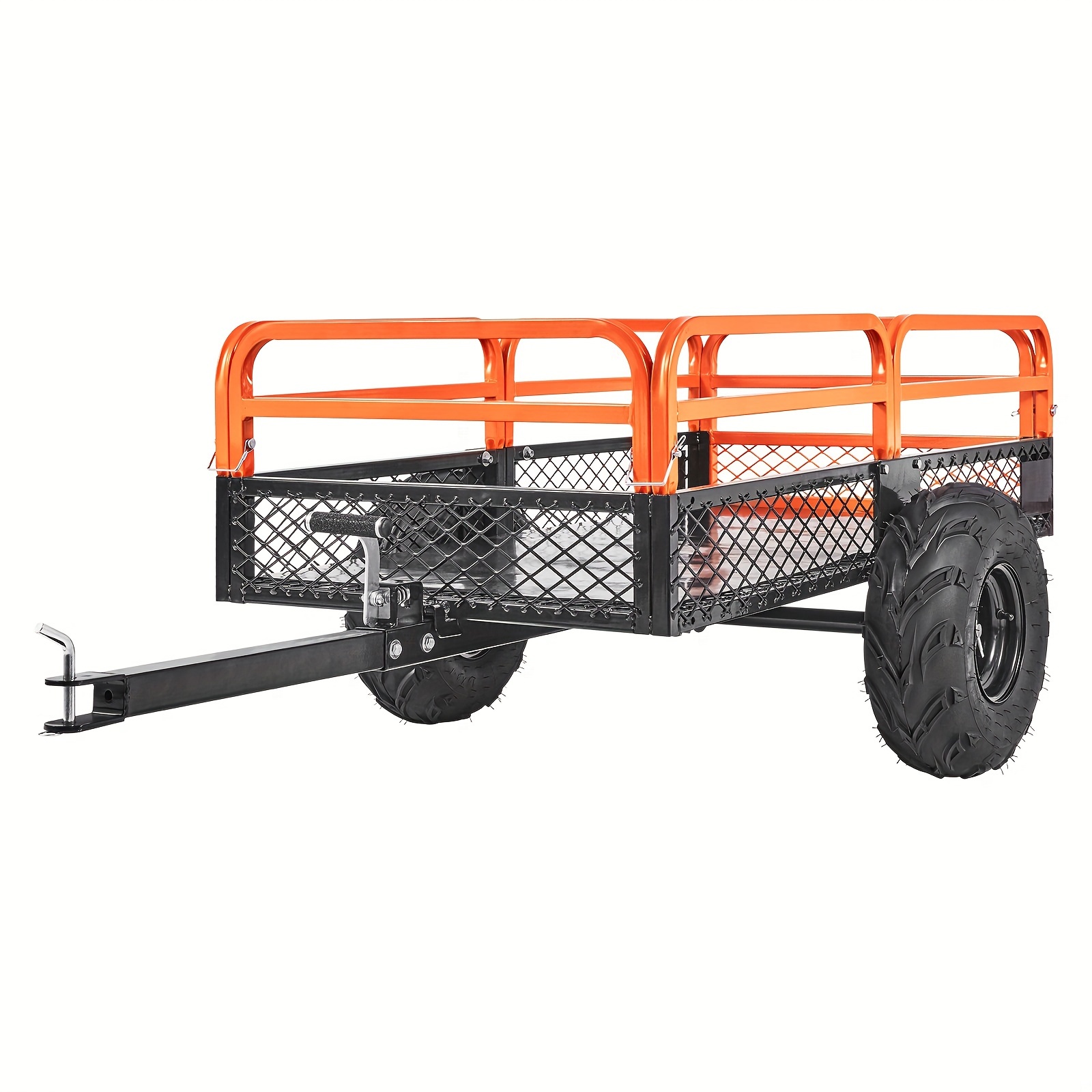 

Heavy Duty Steel Atv Dump Trailer, 1500-pound Load Capacity 15 Cubic Feet, Tow Behind Dump Cart Garden Trailer, With Removable Sides And 2 Tires, For Mowers, Tractors