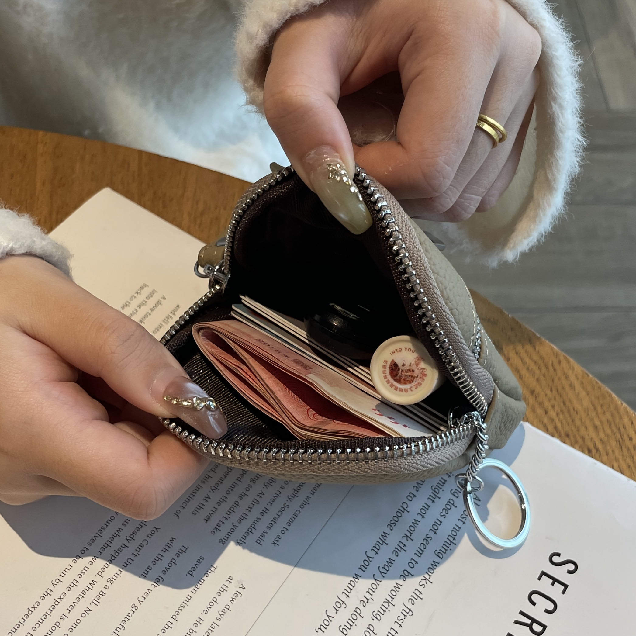 Save Big on Bulk Mini Leather Coin Purse XJ240725 Leather Coin Purse For Women Small Mini Zipper Wallet With Key Holder Compact Change And Pocket