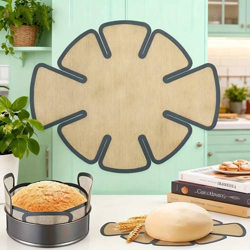 . antihaft-silikon teigmatte & backmatte - wiederverwendbare, lebensmittelechte, runde teigmatte mit rutschfesten rändern, passend für 9,5x5 formen, sicher für , weihnachts , selbstgemachtes (leicht zu reinigendes backzubehör)