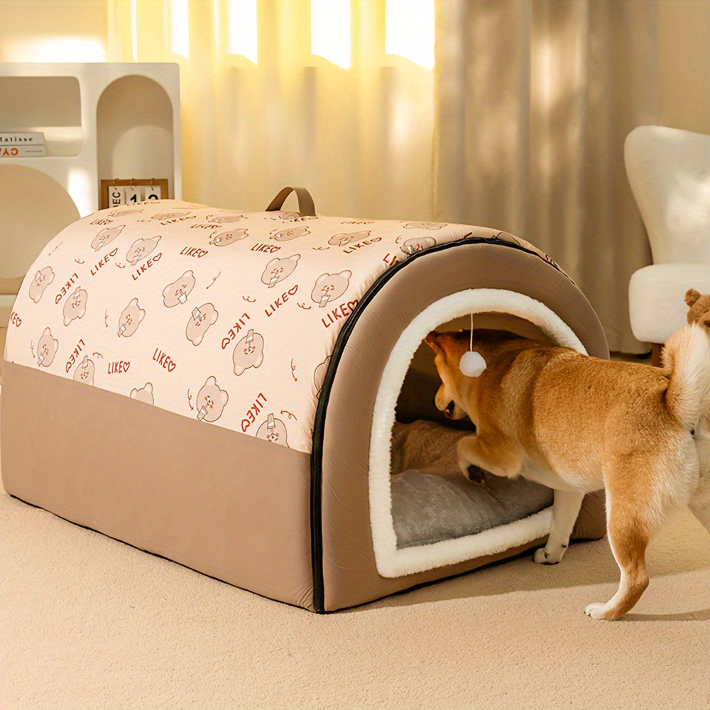 

All-season Cozy Pet Bed - Indoor/outdoor Dog & Cat House, Warm Cave Nest For Small To Large Breeds
