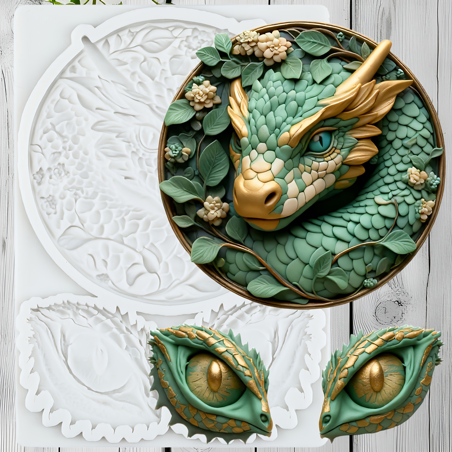 TEMU Dragon Silicone Mold Molds Epoxy Resin Molds Polymer Clay Decorations Used To Make Plaster Soap Cubes For Arts And Crafts