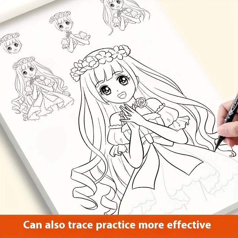 

1 Book/48 Pages - Tracing This Line Drawing Line Drawing: Beginner Drawing Album, Tracking Hand- Workbook