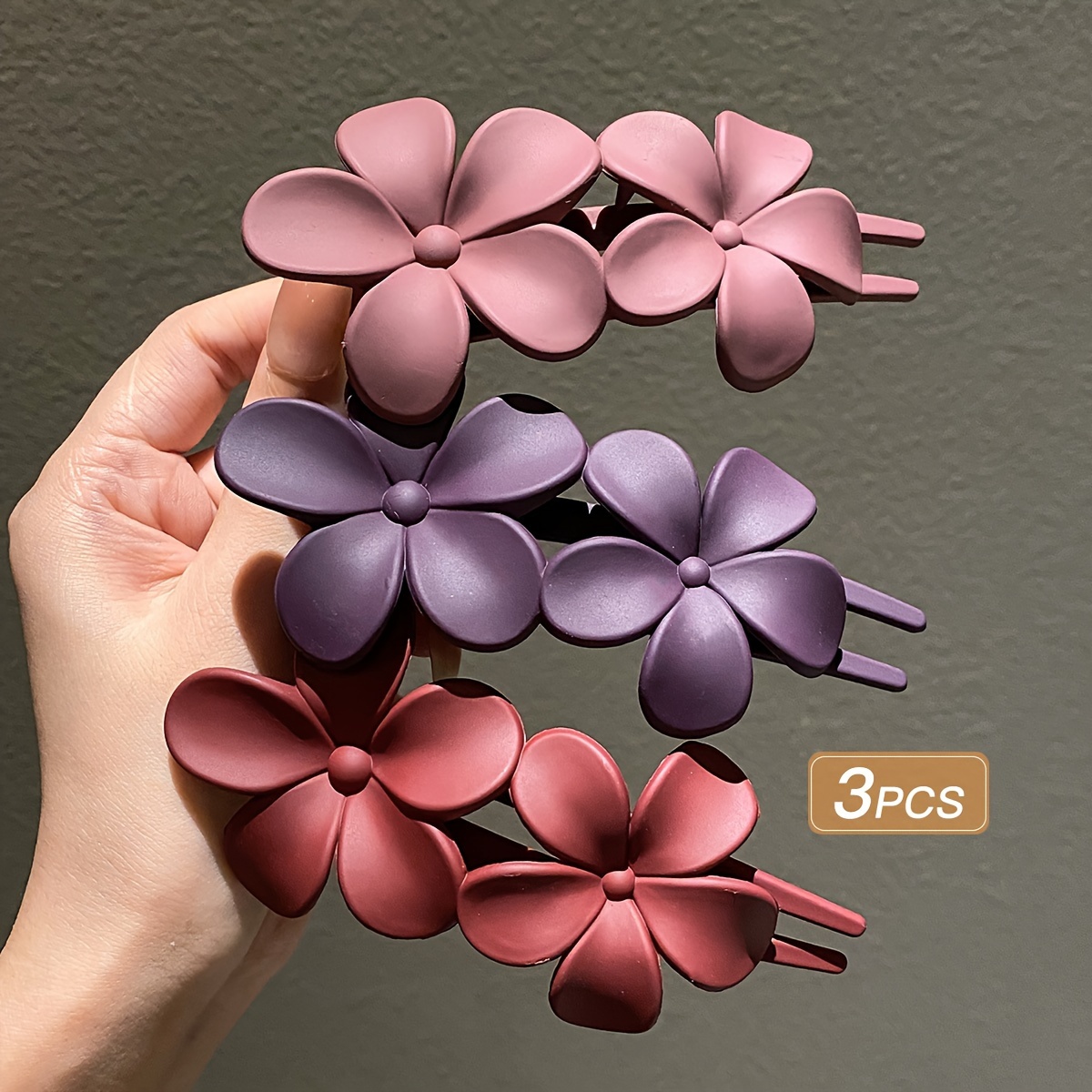 3 6 pack colorful minimalist flower duckbill hair clips simple back of head hairpins for everyday styling