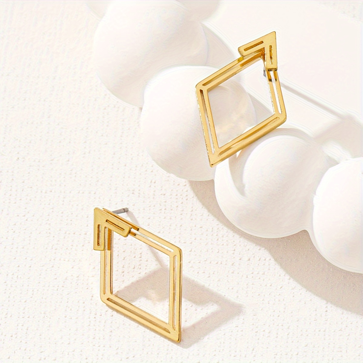 Geometric Rhombus Earrings & Hanging Posterior Earrings