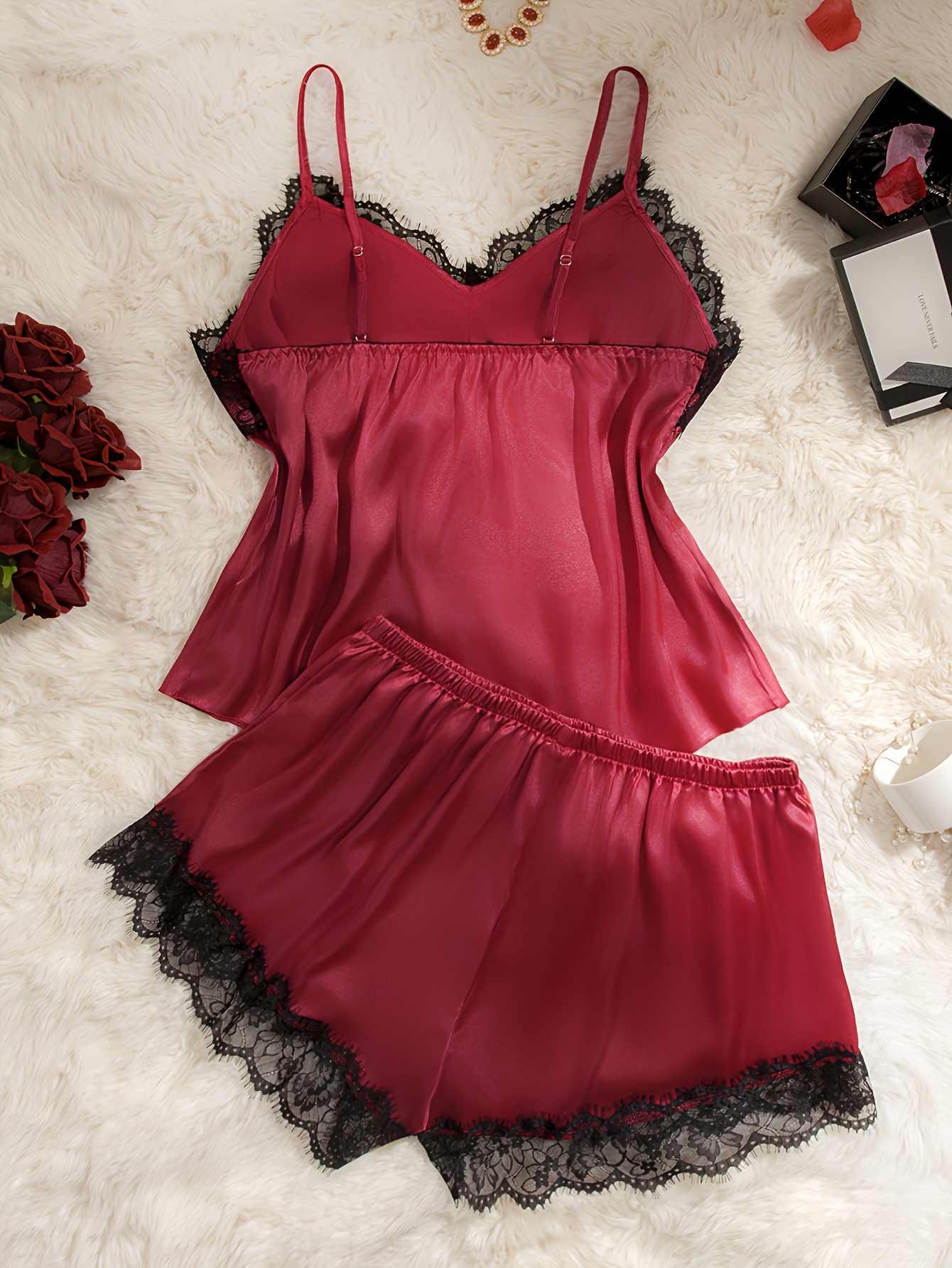 plus size womens pajama set dress shorts contrast lace - Temu United Arab  Emirates