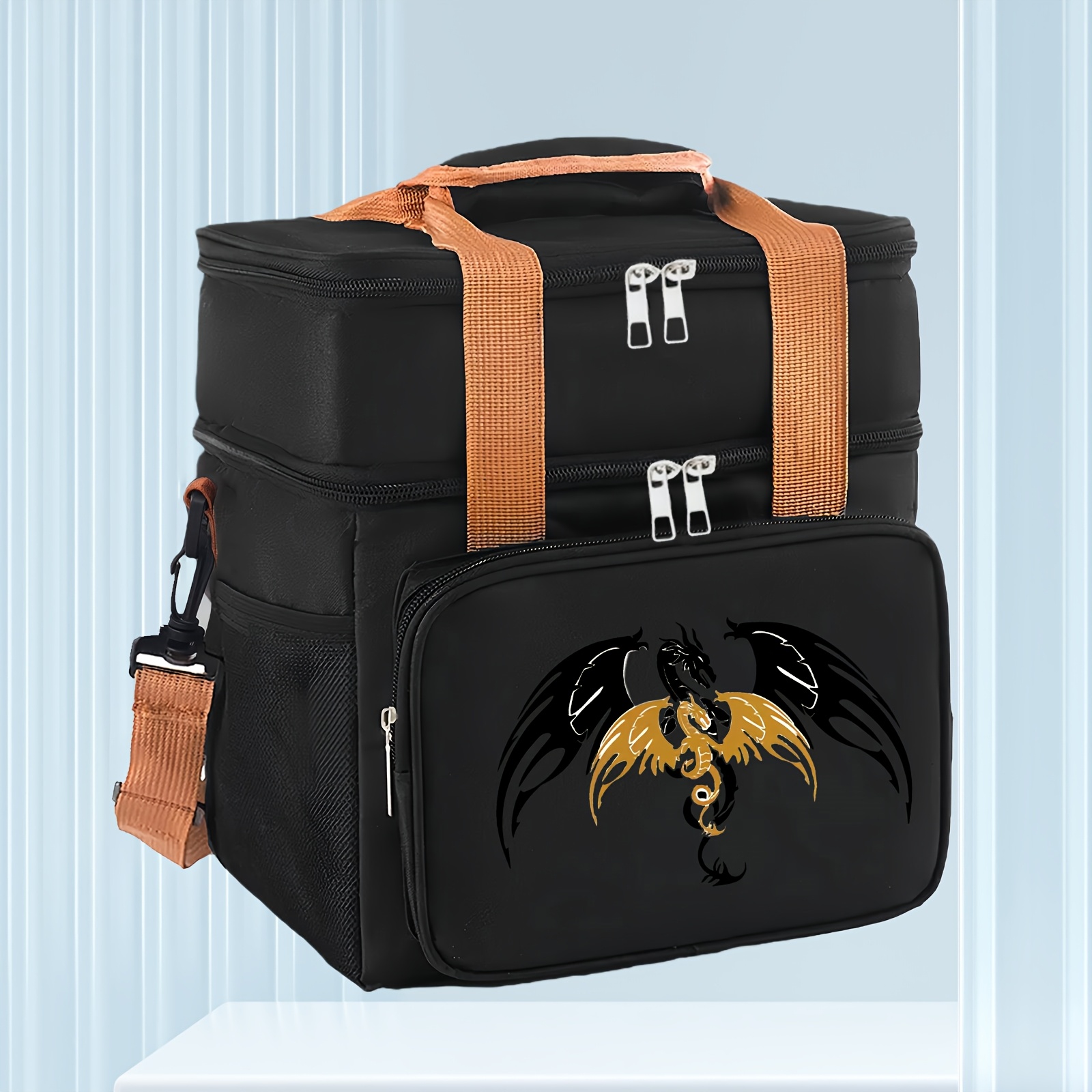 TEMU 1pc Of A Large Capacity Lunch Tote Bag Wing Dragon Rider , Suitable For Commuting And Picnics, Designed For Non-food Contact