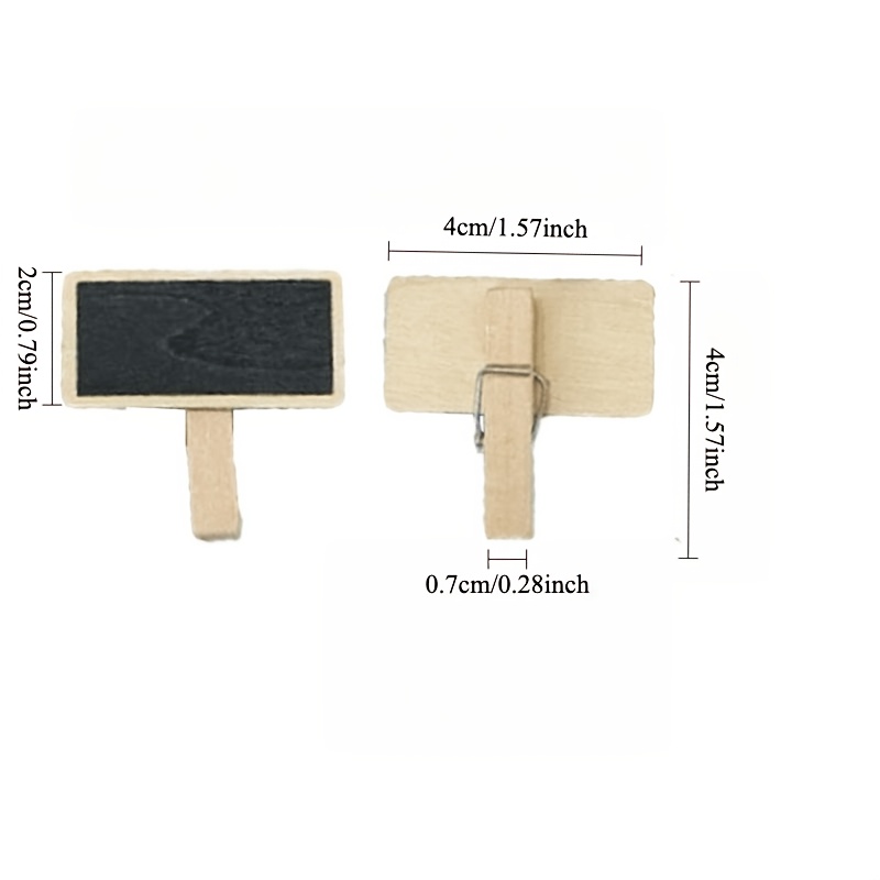 TEMU 14-pack Wooden Chalkboard Signs With Clips | Reusable & Labels, Made Of Wood