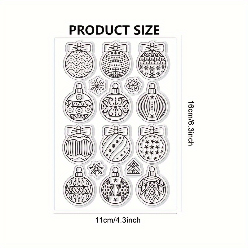 Image of 1pc Christmas Clear Stamp Christmas Ball Stamp Clear Stamp For Card Making Diary Photo Diary