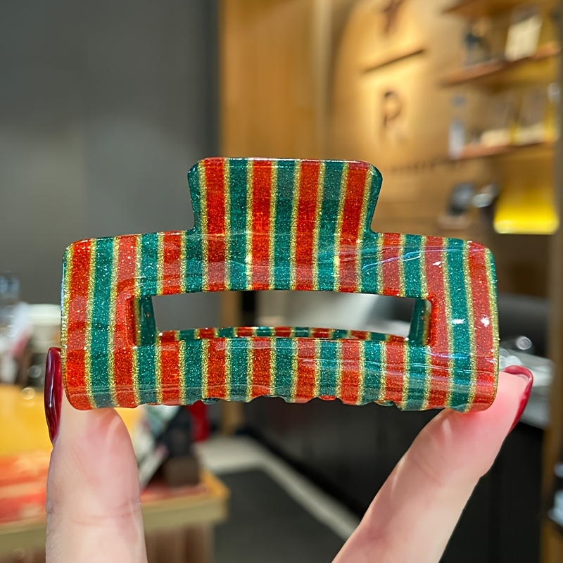 TEMU 1pc New Shiny Colored Hair Clip For Women's Headwear, Hair Clip At The Back Of , Hair Clip