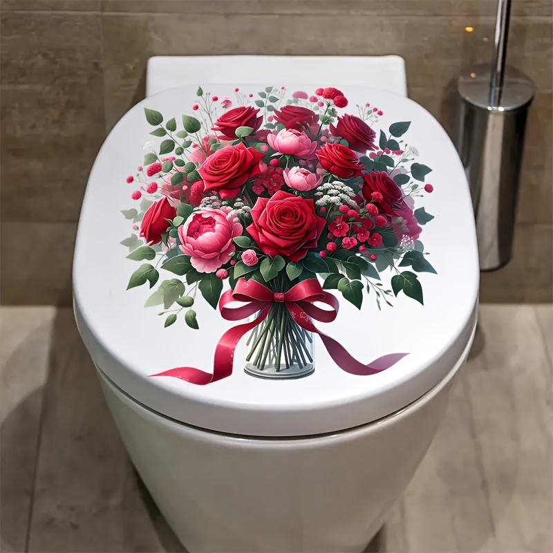 

1 Piece Of Self-adhesive Stickers For Toilet , Creative Decorative Wall Stickers For Valentine's Day, Bathroom Decor.