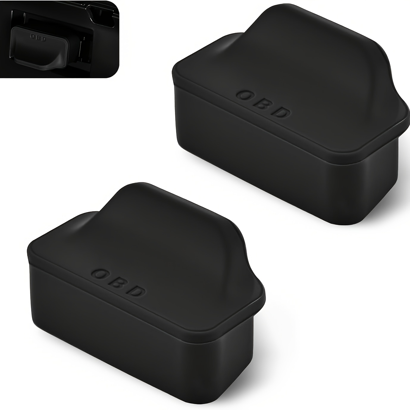 TEMU 2-pack Car Obd Diagnostic Connector Covers, Silicone Obd Caps, Dust-proof Interface Socket Tube Additions, Suitable For Most Vehicles