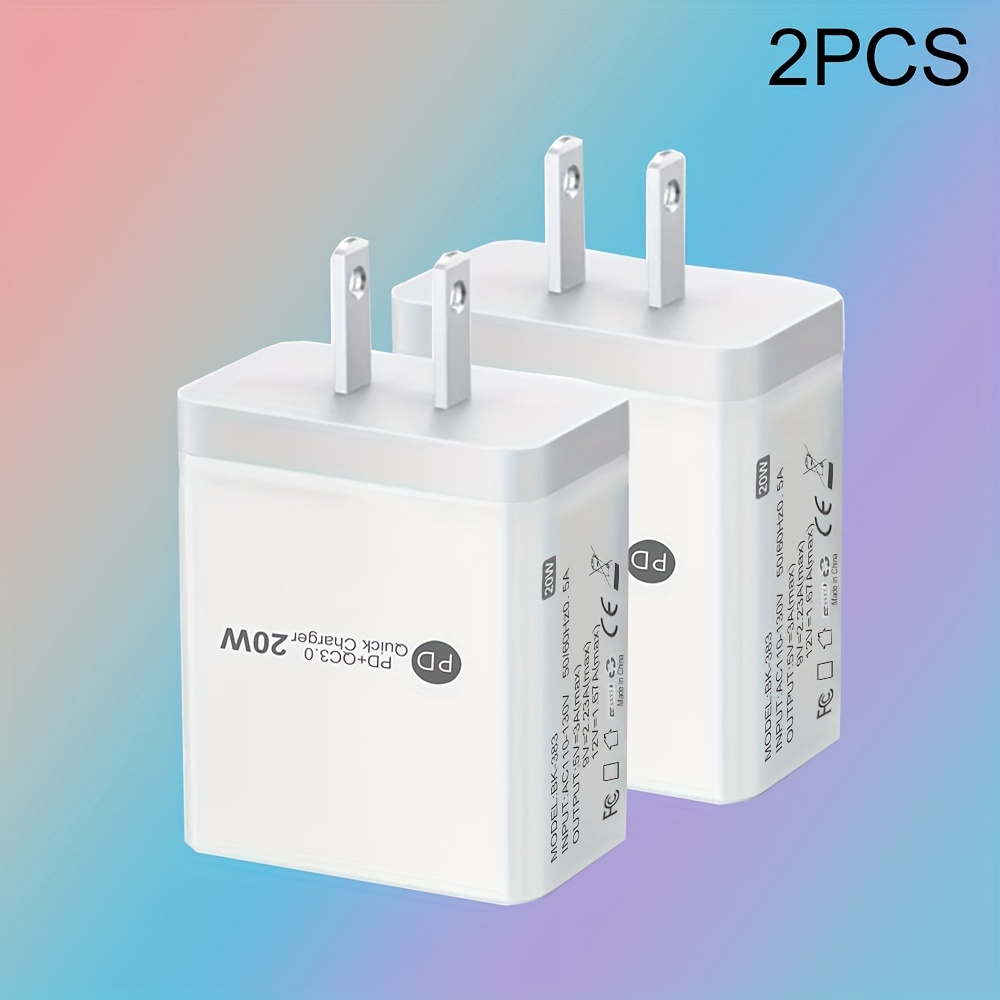 pack usb c wall charger 20w durable dual port qc pd Temu