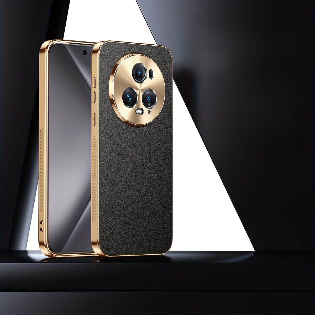 TEMU This Phone Case Is Designed For The Honor Magic 5 And Magic 5 Pro, Featuring A Stunning Lychee Pattern, An Electroplated Frame, And Style That