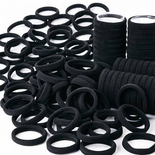 199pcs womens black easy elegant high hair ties large capacity durable hair bands suitable for daily outing and hairstyles