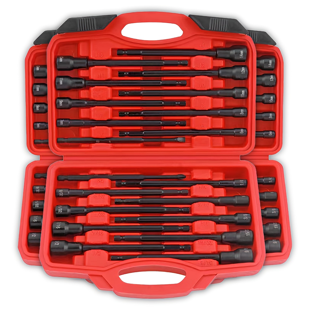 

12pcs Magnetic Screwdriver Set, Metric Hex Bits, 1/4" Shank, Steel, Internal Hex Head, & Varnished , Bottom, For Drill & Impact Driver