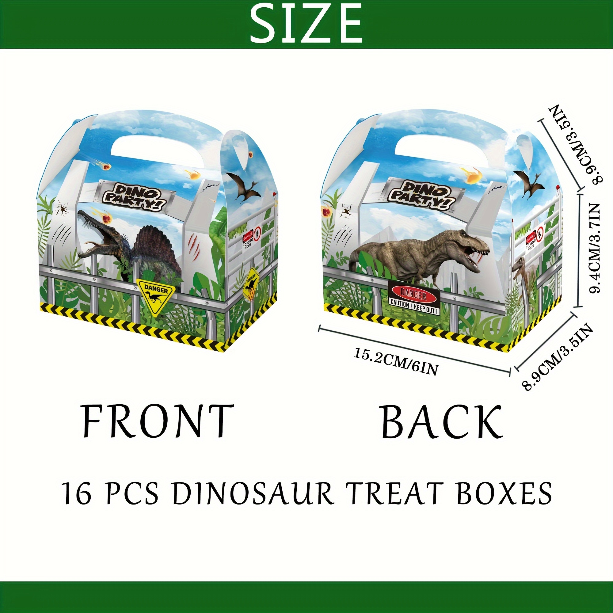 DMIGHT Dinosaur Party Favor Boxes - 20 Pack Dinosaur Theme Goodie Bags For Kids Birthday