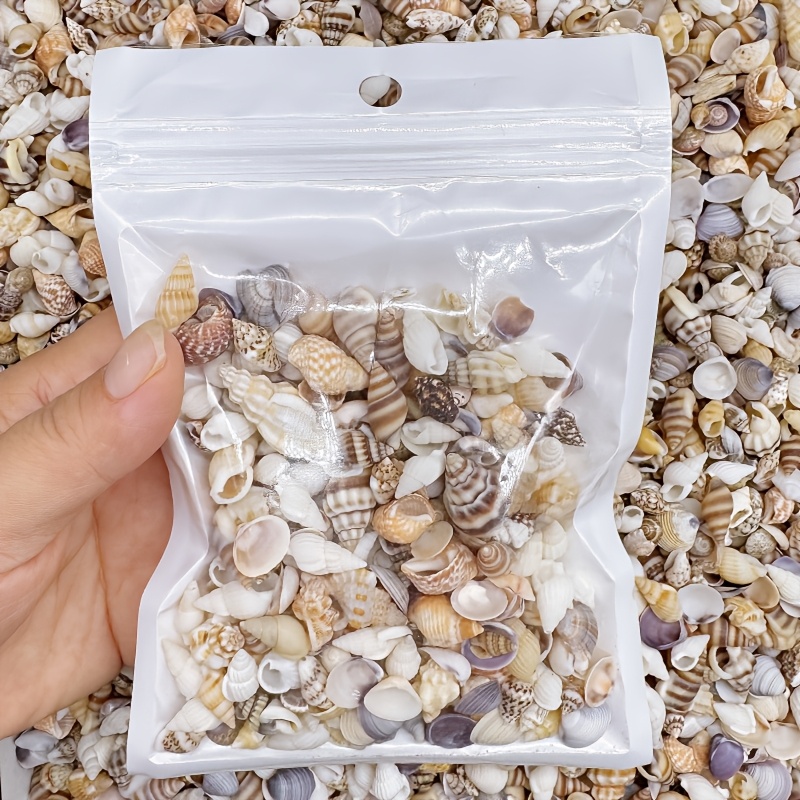 TEMU 250/350/450pcs/pack Mini Resin Seashells Suitable For Crafts, Vase Filler, Beach Wedding Decor - Realistic Shells With Patterns, Durable Resin