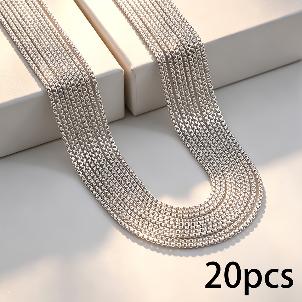 TEMU 20pcs Bohemian Style Stainless Steel Necklace - Versatile Making Accessories For Daily Wear And Parties, Perfect For Diy Enthusiasts, Party