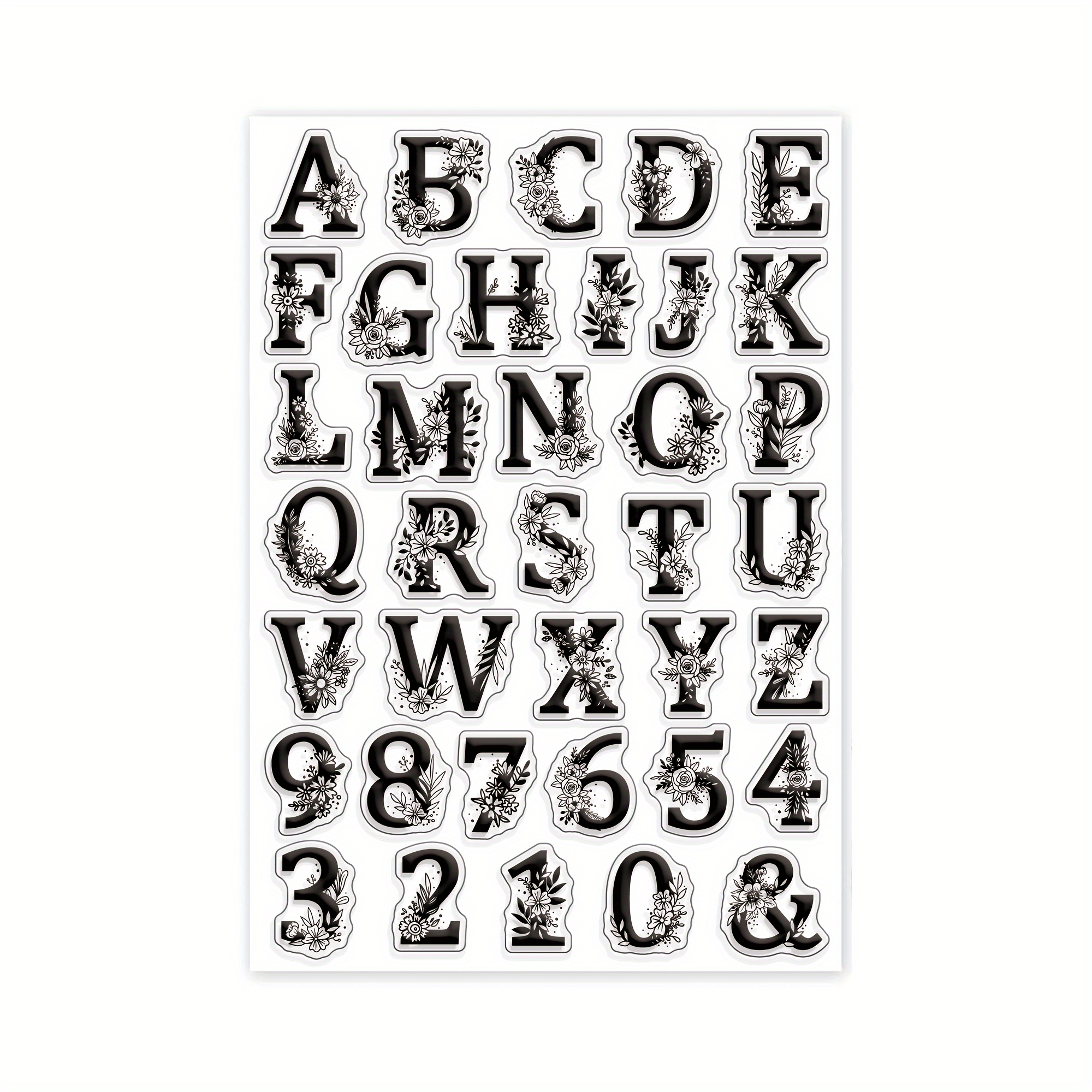 Image of 26-letter And Number Transparent Stamps, Diy Scrapbooking Decor, , Clear Stamps, Transparent Stamps For Card Making, Photo