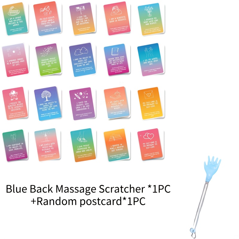 1pc Portable Back Massage Scratcher For Women Men Tool Home Care Travel Essential Bathroom Accessory Gift And Random Postcard
