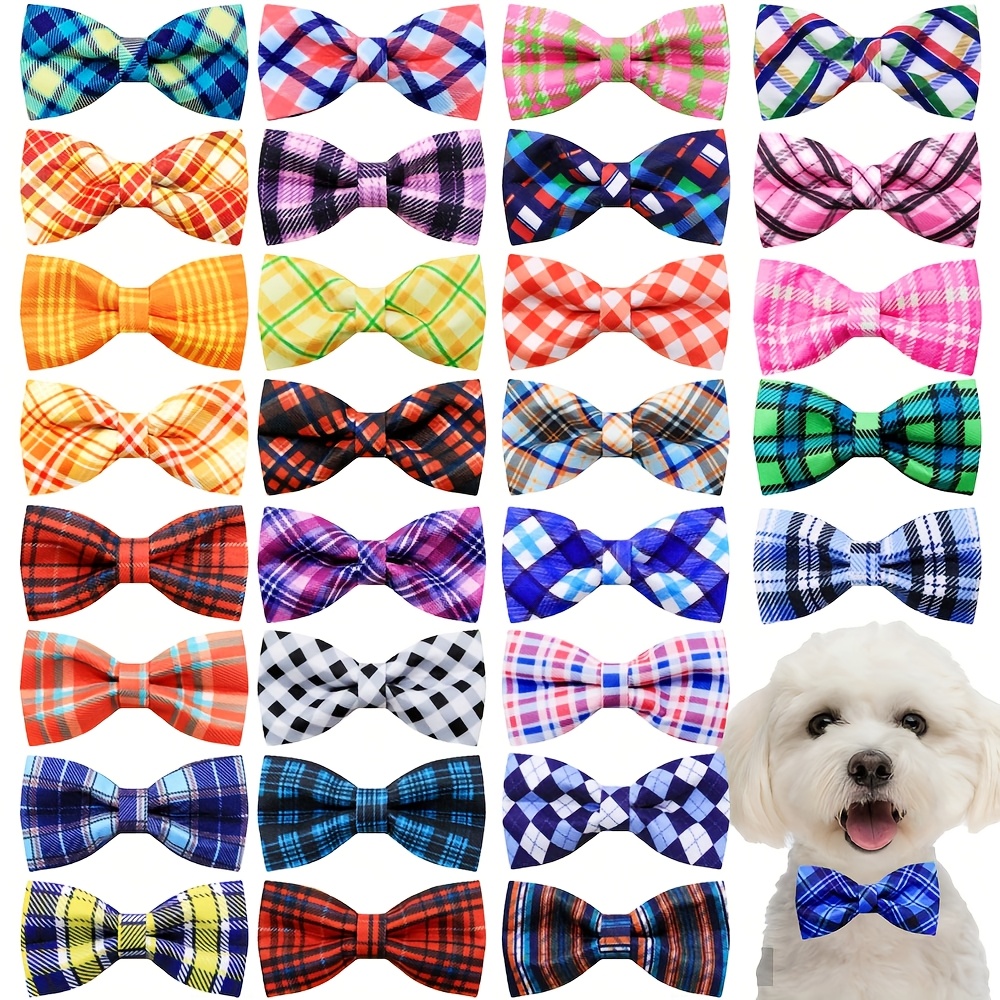 Temu – TEMU 5pcs Blue Collars With Removable Bow Ties – Elastic Closure, Durable Grooming Collars, Cute Patterns ( Style, Not Color) For Puppies Kittens, &