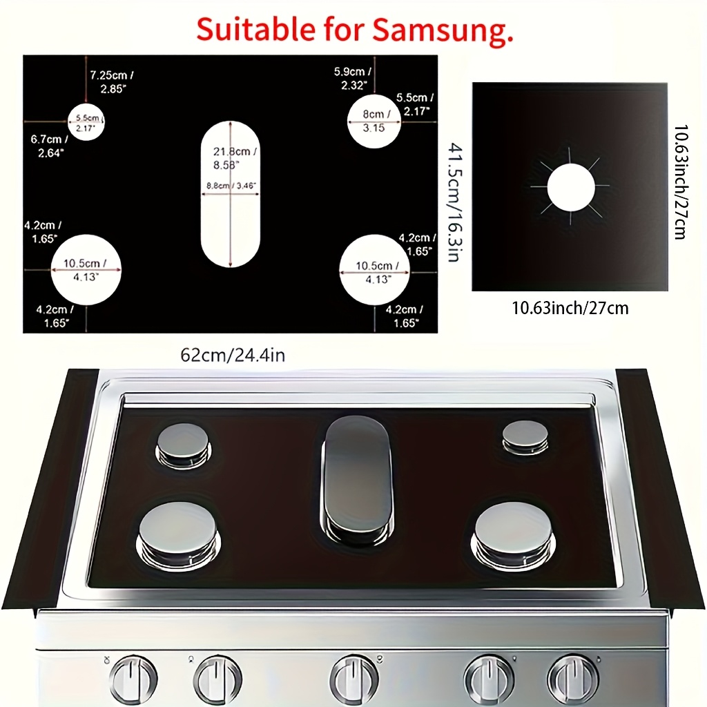 Temu – TEMU Sxtsxt 1/4pcs Gas Stove Protective Pad, Compatible With /lg Gas Stoves, Specifications () Or ( Sealing Strips And Gasket)