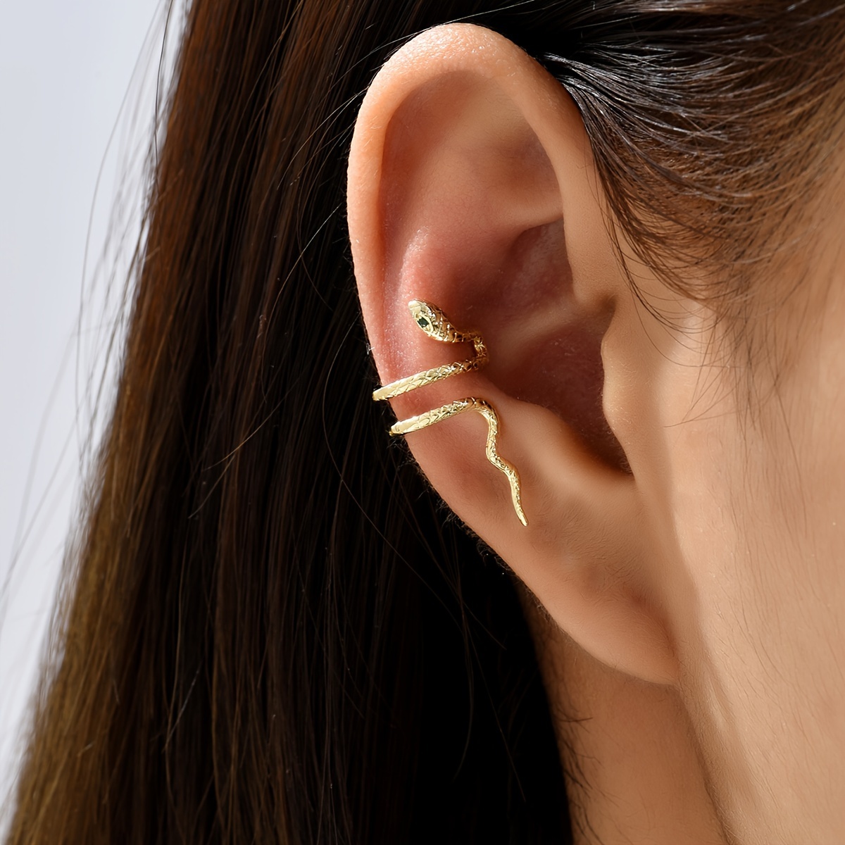 Snake Ear Cuff with Sparkling Cubic Zirconia