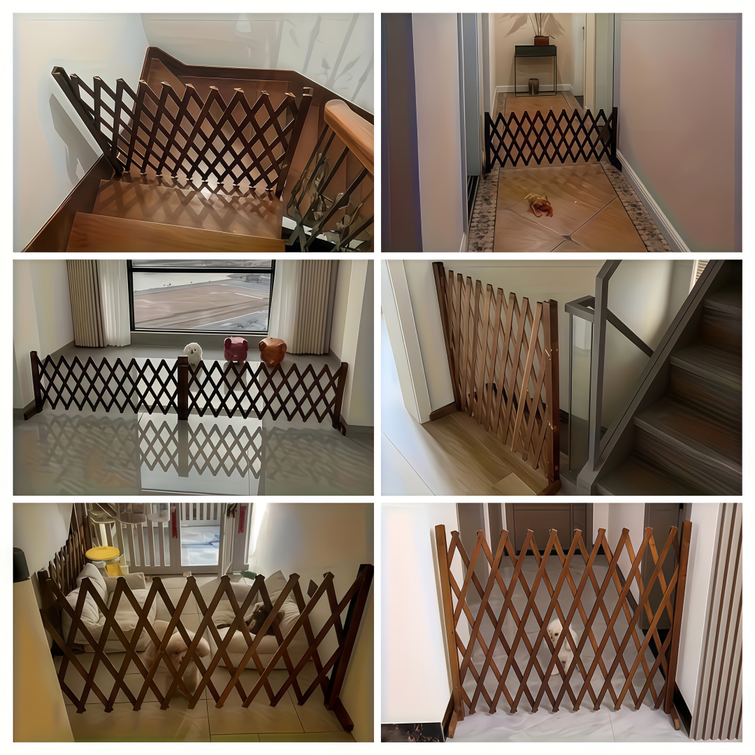1/2pieces Wood Fence Panel Retractable Privacy Screen | Expandable Farmhouse Garden Trellis, Adjustable Height & Width, Sturdy Wood for Yard/Patio/Balcony, Weatherproof, Easy Assembly, Decorative Privacy Barrier, Plant Support, Pet Gate