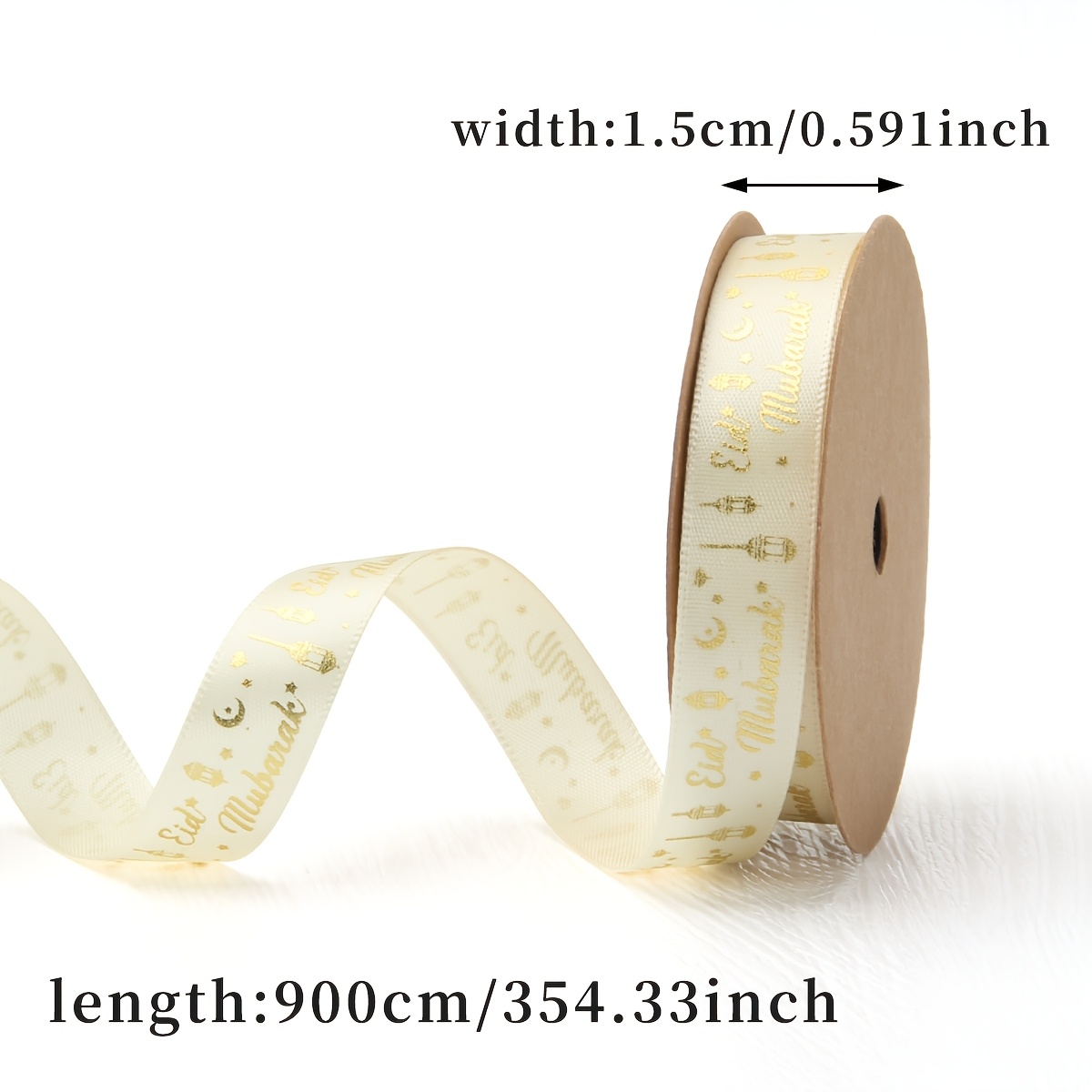 TEMU 1pc Ramadan Ribbon, Ramadan Gift Wrapping Ribbon, Ramadan Home Decoration Ribbon, Ramadan Bow Ribbon