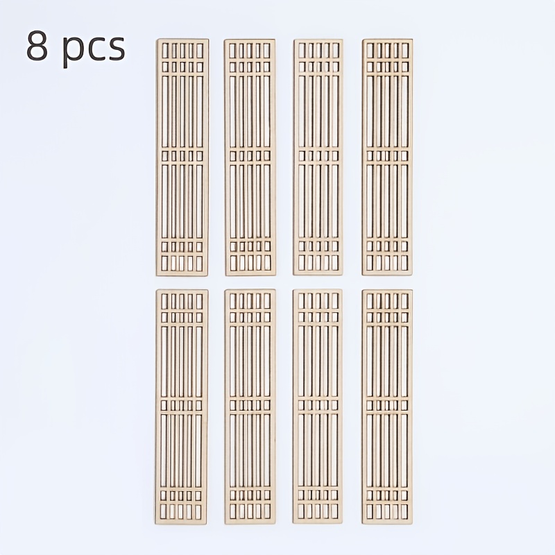 TEMU 8pcs Wooden Hollow-out Partition Decorative Pieces, Model Accessories, Suitable For Miniature Landscapes, Sand Table Making, Diy Crafts, And