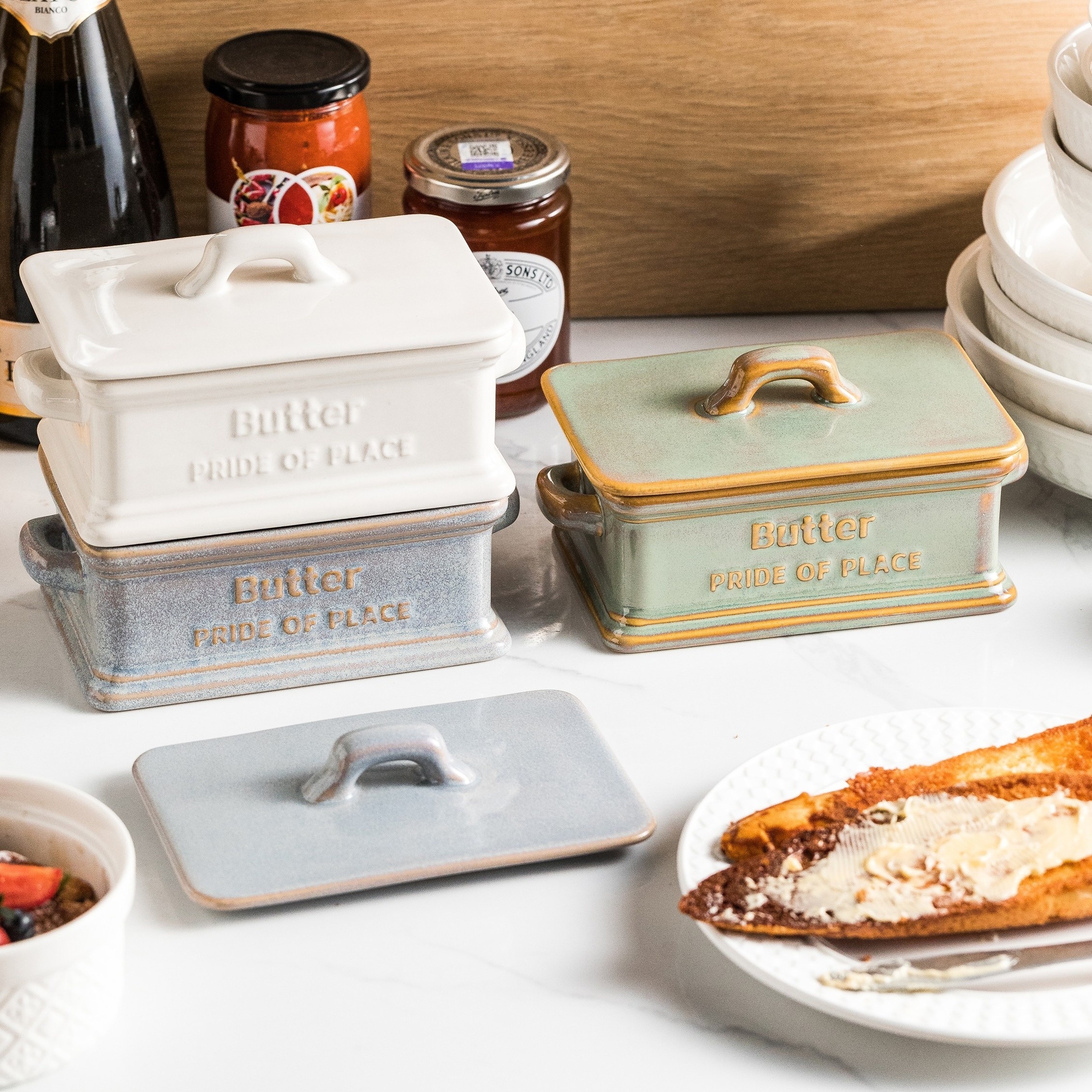 enamel butter dish with lid unbreakable plastic butter keeper