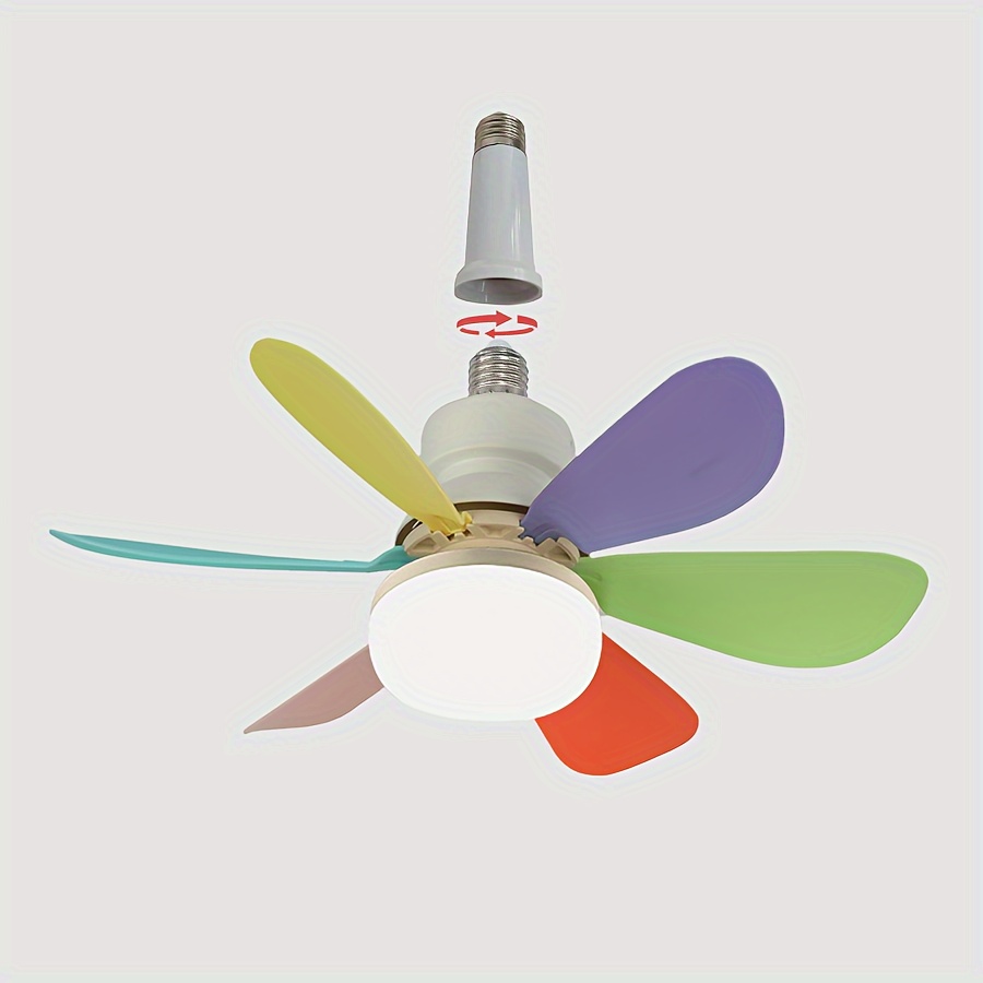 Ventilador de techo con luz LED, control remoto, 3 colores regulables  (cálido/neutro/frío) - Ventilador oscilante de 10 pulgadas/7.5 pulgadas, 3