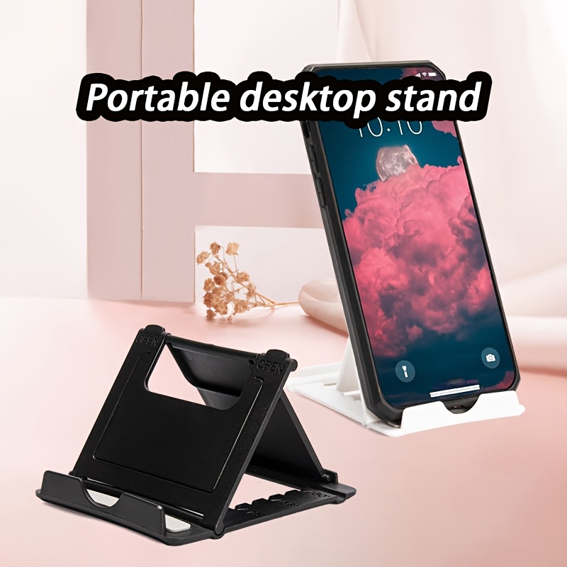 

2-pack Universal Adjustable Phone Stand, Abs Material, Waterproof, Portable Desktop Holder, Foldable And Multi-angle Desk Mount For Smartphones And Tablets