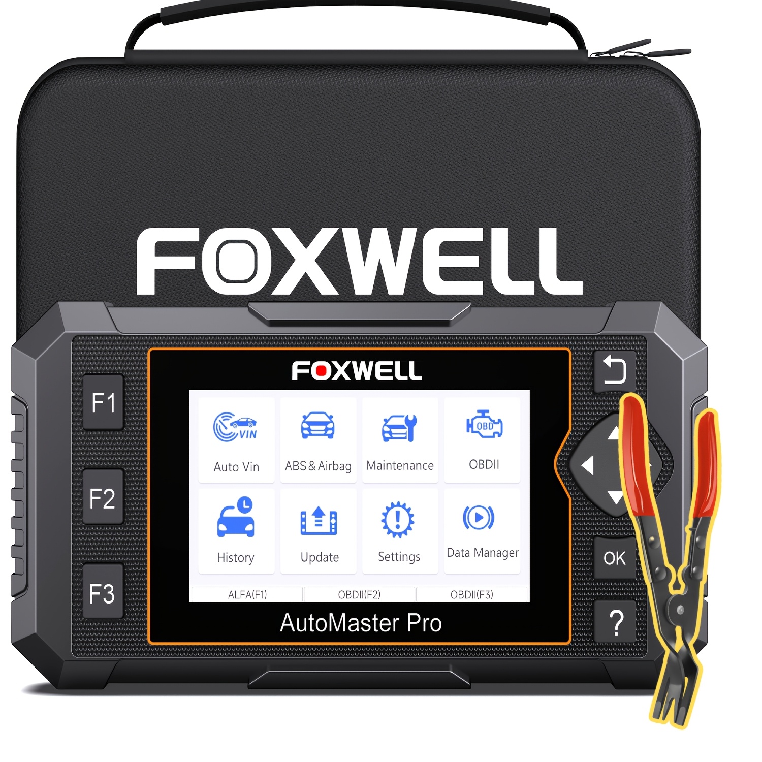 TEMU FOXWELL NT650 Bidirectionnel Automobile + Kits de Pince de Clip de Voiture : Outil de Réinitialisation de Service Clé 26+ Avec Diagnostics