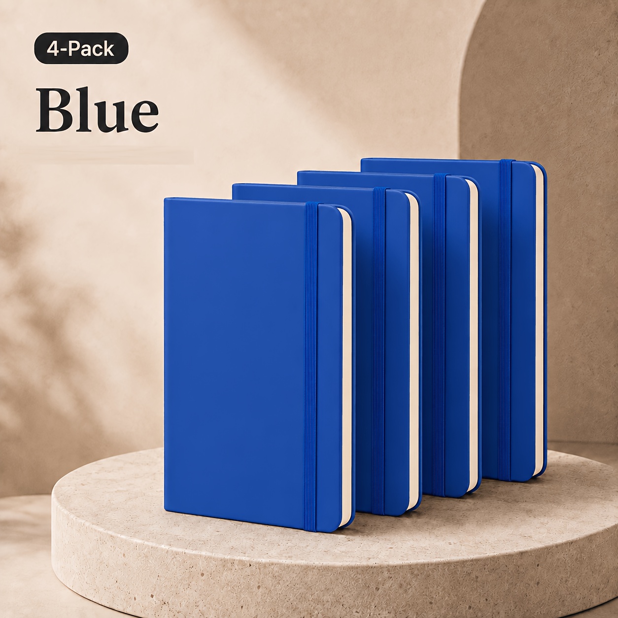 TEMU Premium Pu Leather Notebook With Tie Closure And Bookmark, Classic Lined Pages Diary (80g Paper, 84 Sheets), Available In Multiple Colors For