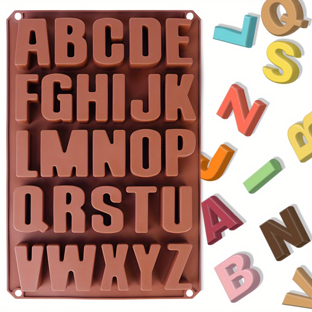 

1pc 26 Letters (5cm) A-z Alphabet Extra Stable Silicone Mould Gypsum Mould Cake Baking Mold Chocolate Mold 34 X 22.5 X 2.5cm