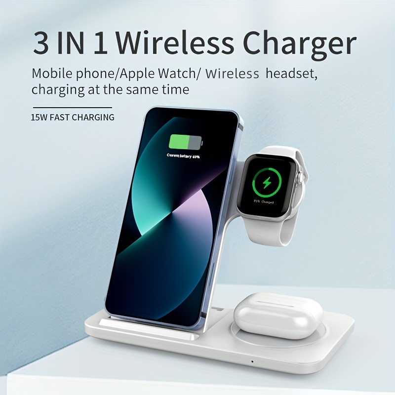 MagSafe Charger, Anker 3-in-1 Cube with MagSafe, 15W Max Fast Charging  Foldable Wireless Charger, For iPhone 14/13/12 Series, Apple Watch Series  1-8/Ultra, AirPods Pro/3/2 (30W USB-C Charger Included) 