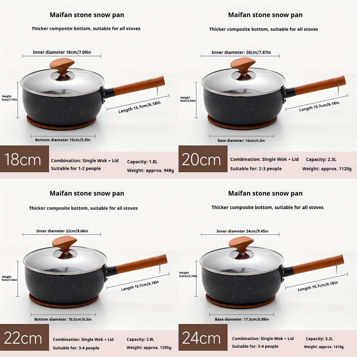 Maifan Stone Pot Stick Pan for Household Cooking