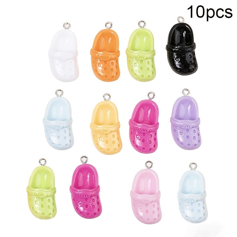 Image of 10pcs Creative Colorful Hole Shoes Pendant Suitable For Earrings, Bracelets, Necklaces, Backpack Pendants, Car Keychains And Other Pendant Accessories Daily Matching New Year Couple Gifts