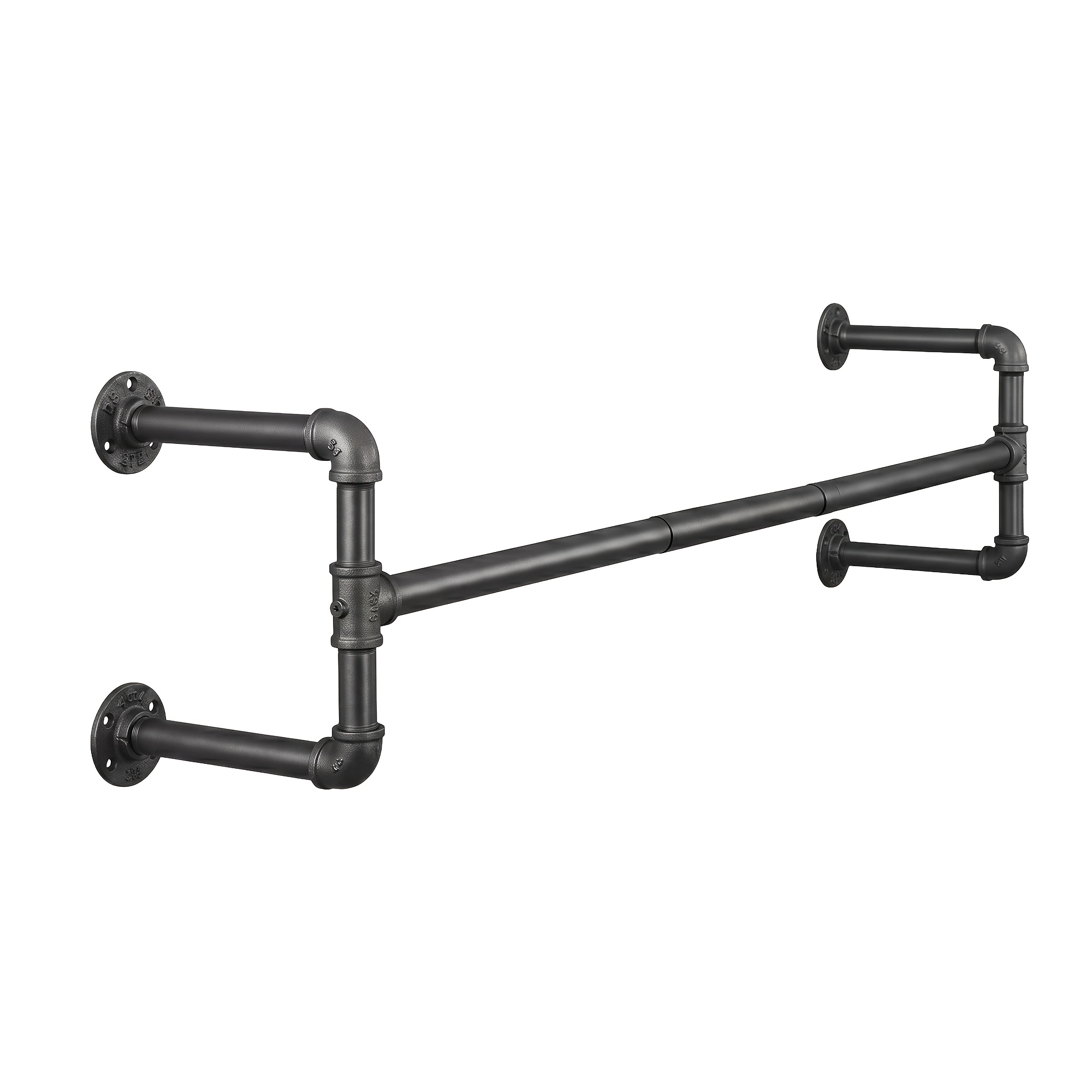 Image of Wall-mounted Clothes Rack, Clothes Rail, Wall Mounted, Load Capacity Up To 60kg, 110 X 30 X 29.3cm, Easy Assembly, Black